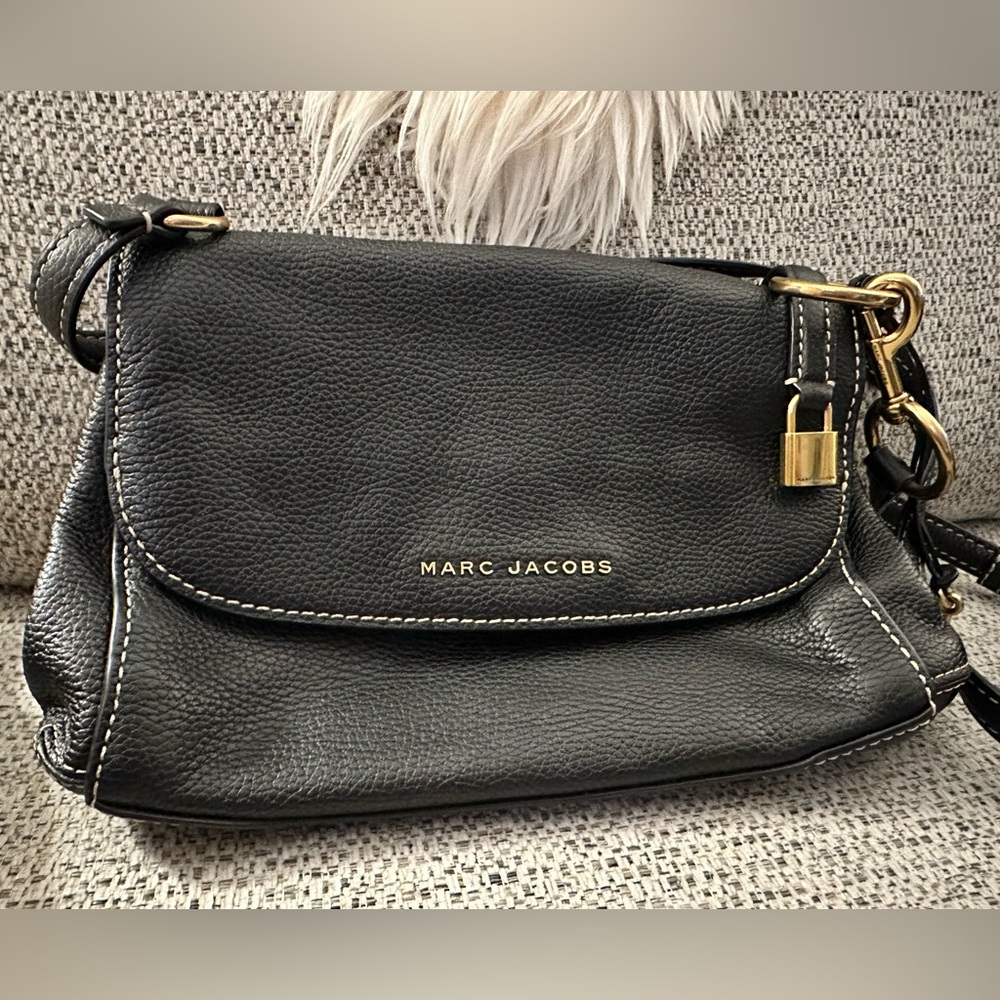 Marc Jacobs Black Crossbody Bag with Gold Hardware